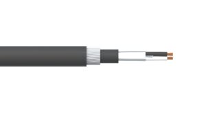 1 Pair 0.5mm2 Overall Foil PVC/SWA/PVC Dekoron® Instrumentation Cable - Black Sheath