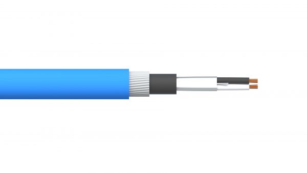 1 Pair 1.5mm2 Overall Foil PVC/SWA/PVC Dekoron® Instrumentation Cable - Blue Sheath