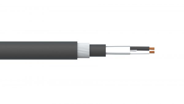 1 Pair 1.5mm2 Overall Foil PVC/SWA/PVC Dekoron® Instrumentation Cable - Black Sheath
