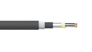 2 Pair 0.5mm2 Ind & Overall Foil PVC/SWA/PVC Dekoron® Instrumentation Cable - Black Sheath