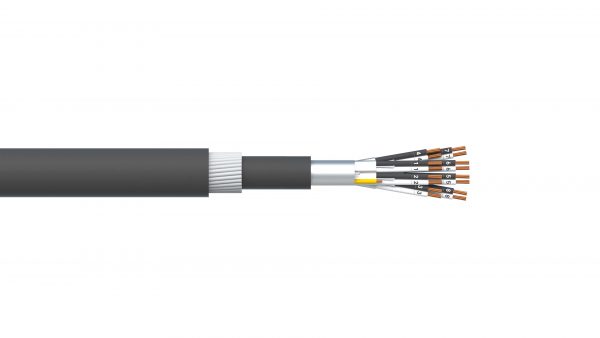 8 Pair 0.5mm2 Ind & Overall Foil PVC/SWA/PVC Dekoron® Instrumentation Cable - Black Sheath