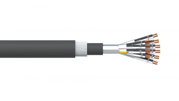 10 Pair 0.5mm2 Ind & Overall Foil PVC/SWA/PVC Dekoron® Instrumentation Cable - Black Sheath