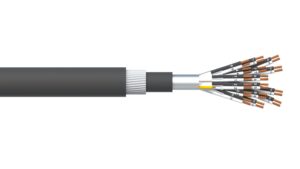 16 Pair 0.5mm2 Ind & Overall Foil PVC/SWA/PVC Dekoron® Instrumentation Cable - Black Sheath