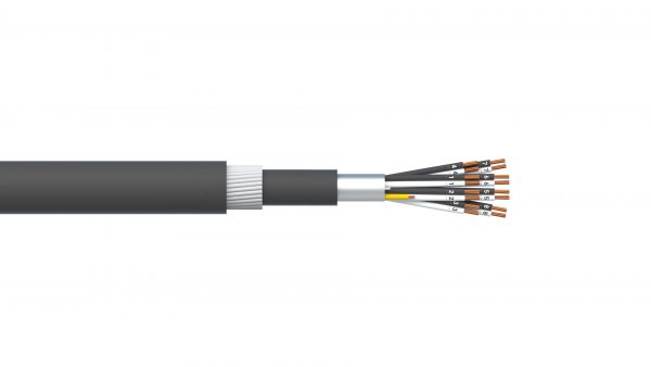 8 Pair 0.5mm2 Overall Foil PVC/SWA/PVC Dekoron® Instrumentation Cable - Black Sheath