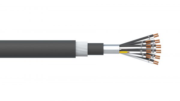 10 Pair 0.5mm2 Overall Foil PVC/SWA/PVC Dekoron® Instrumentation Cable - Black Sheath