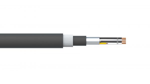 2 Pair 1.5mm2 Overall Foil PVC/SWA/PVC Dekoron® Instrumentation Cable - Black Sheath