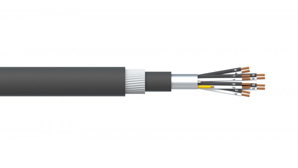 6 Pair 1.5mm2 Overall Foil PVC/SWA/PVC Dekoron® Instrumentation Cable - Black Sheath