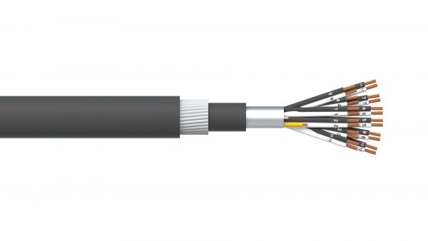 12 Pair 1.5mm2 Overall Foil PVC/SWA/PVC Dekoron® Instrumentation Cable - Black Sheath