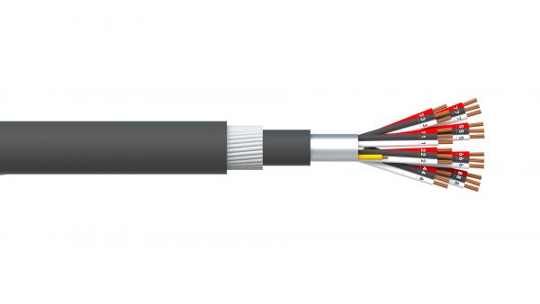 8 Triad 0.5mm2 Overall Foil PVC/SWA/PVC Dekoron® Instrumentation Cable - Black Sheath