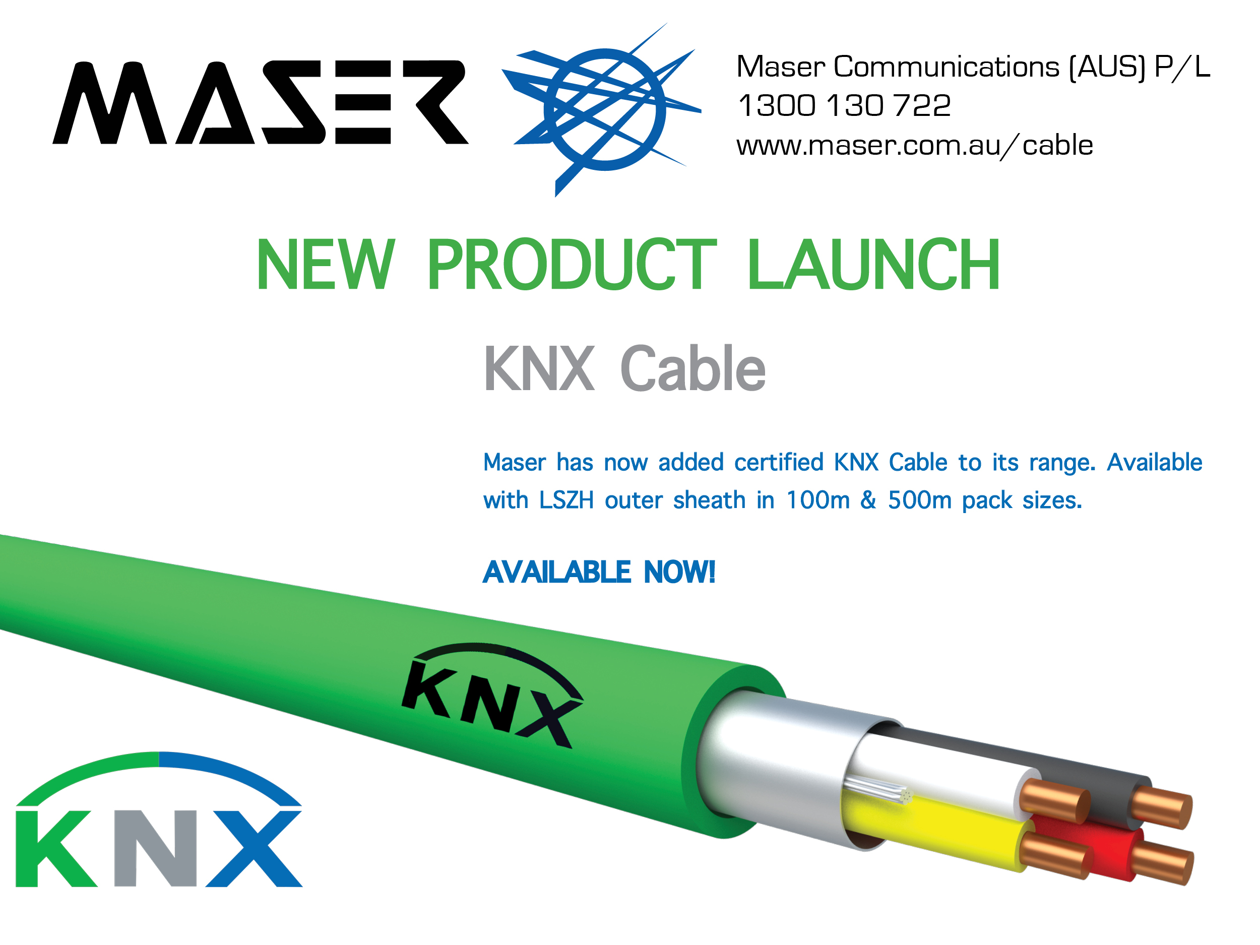 Maser adding KNX Cable to its range