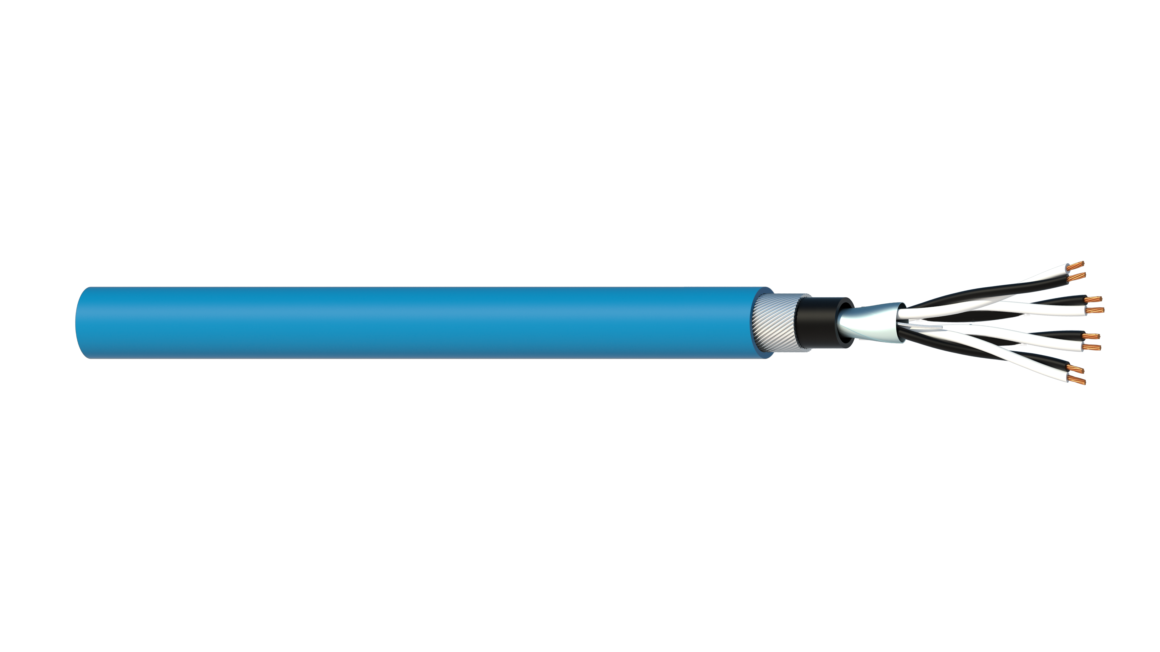 2 Pair 1.5mm2 Cu/PVC/OS/PVC/SWA/PVC Maser Instrumentation Cable - Blue Sheath