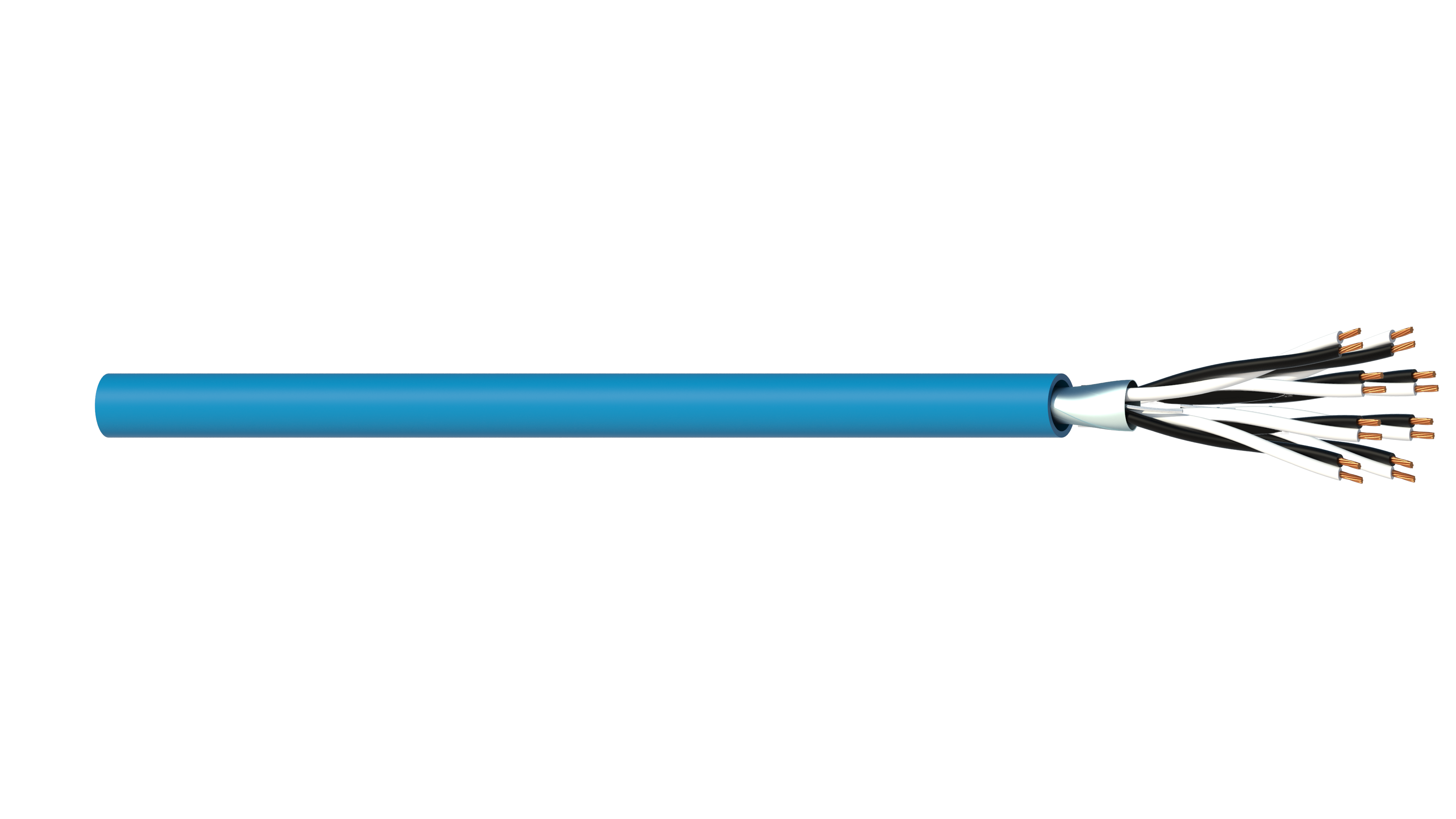 8 Pair 0.5mm2 Cu/PVC/OS/PVC Maser Instrumentation Cable - Blue Sheath
