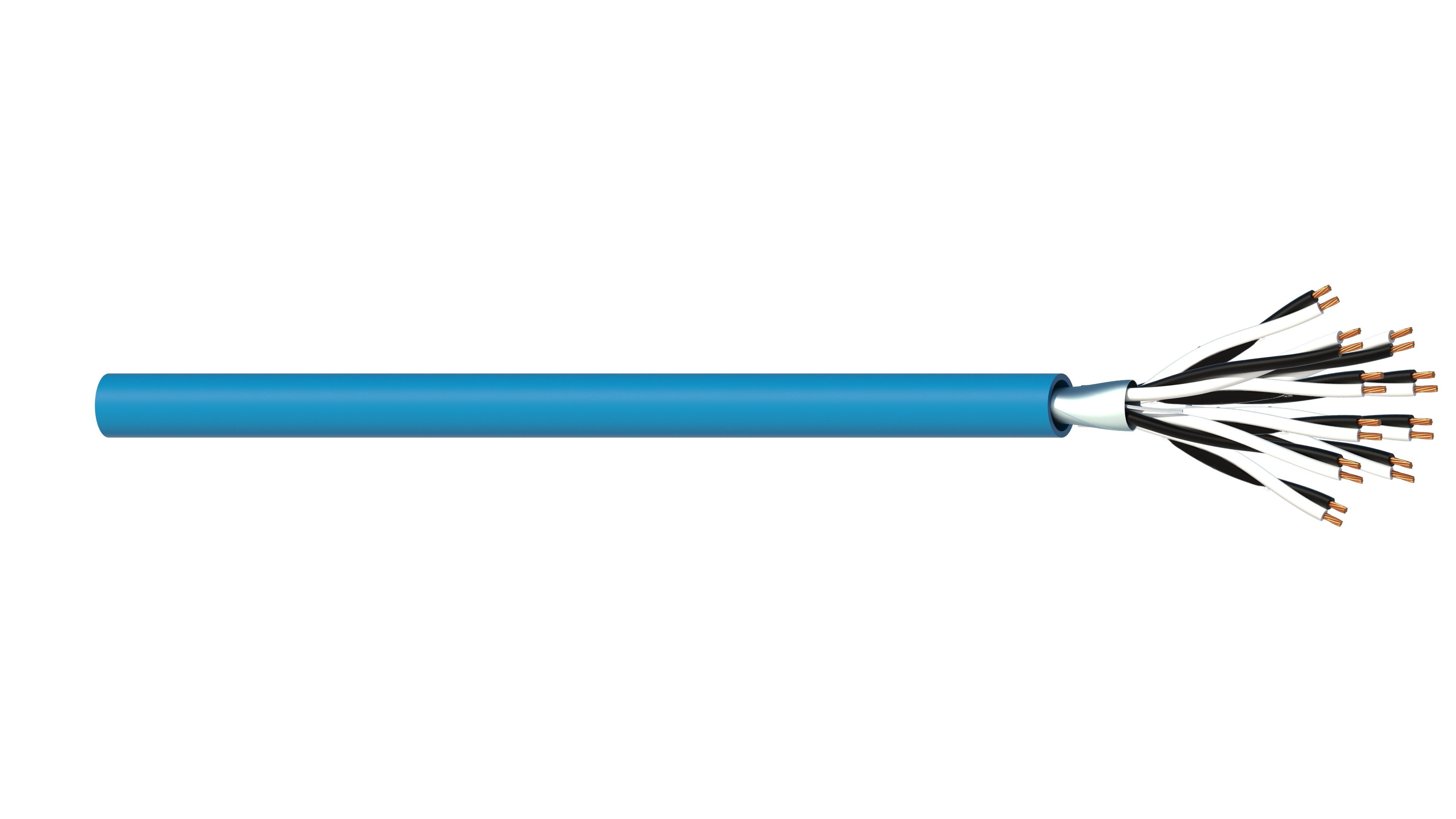 10 Pair 1.5mm2 Cu/PVC/OS/PVC Maser Instrumentation Cable - Blue Sheath