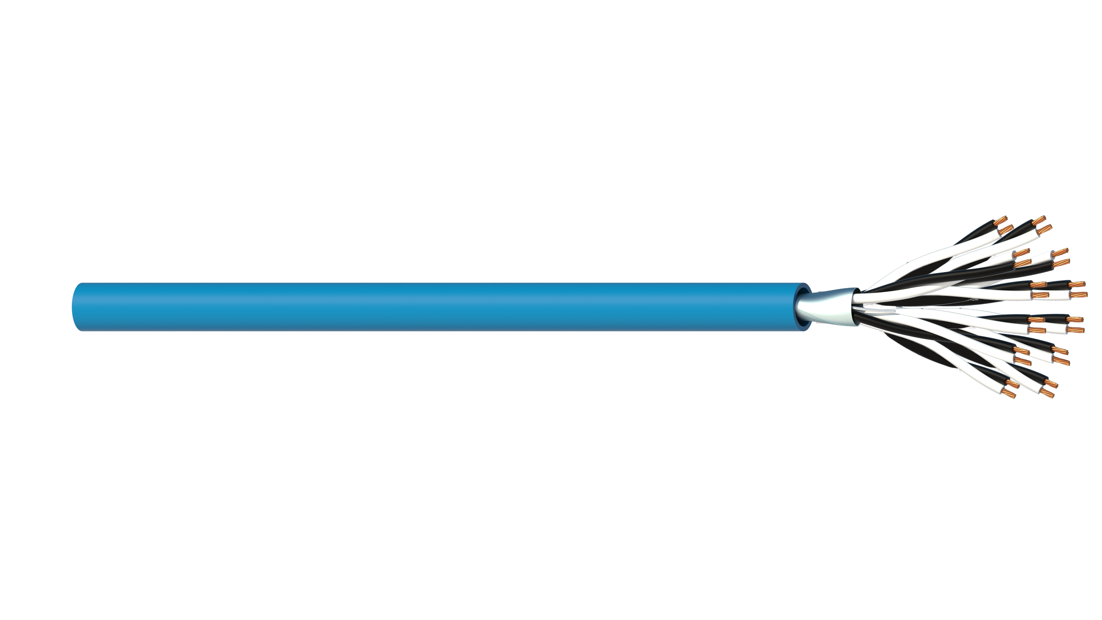 12 Pair 0.5mm2 Cu/PVC/OS/PVC Maser Instrumentation Cable - Blue Sheath