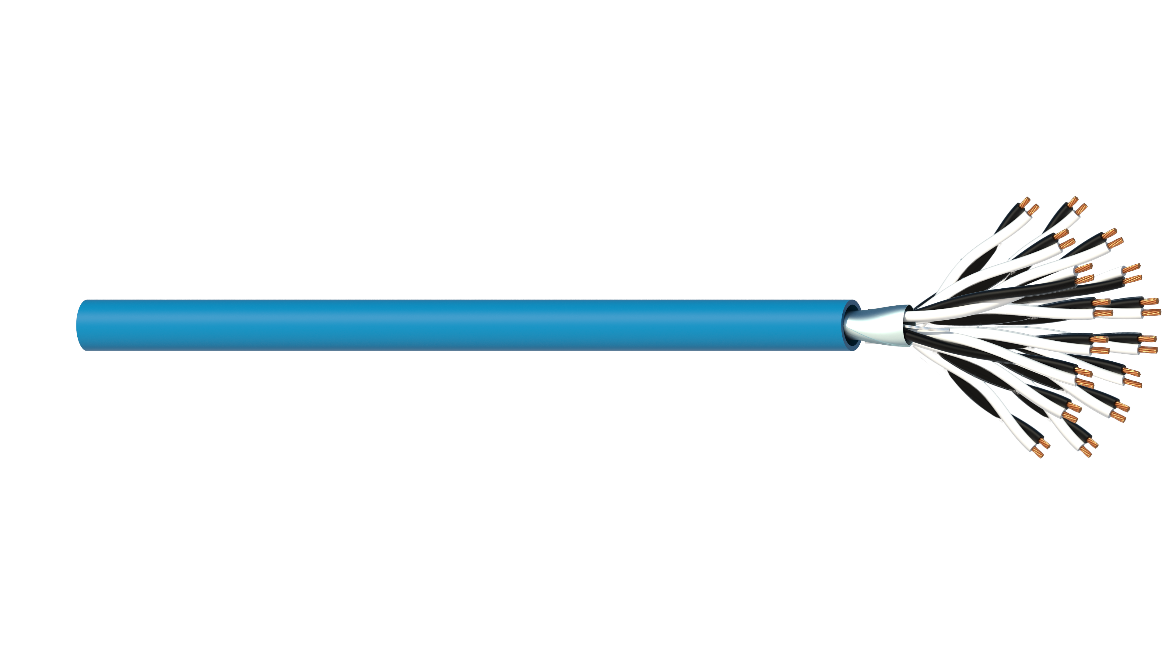 16 Pair 0.5mm2 Cu/PVC/OS/PVC Maser Instrumentation Cable - Blue Sheath