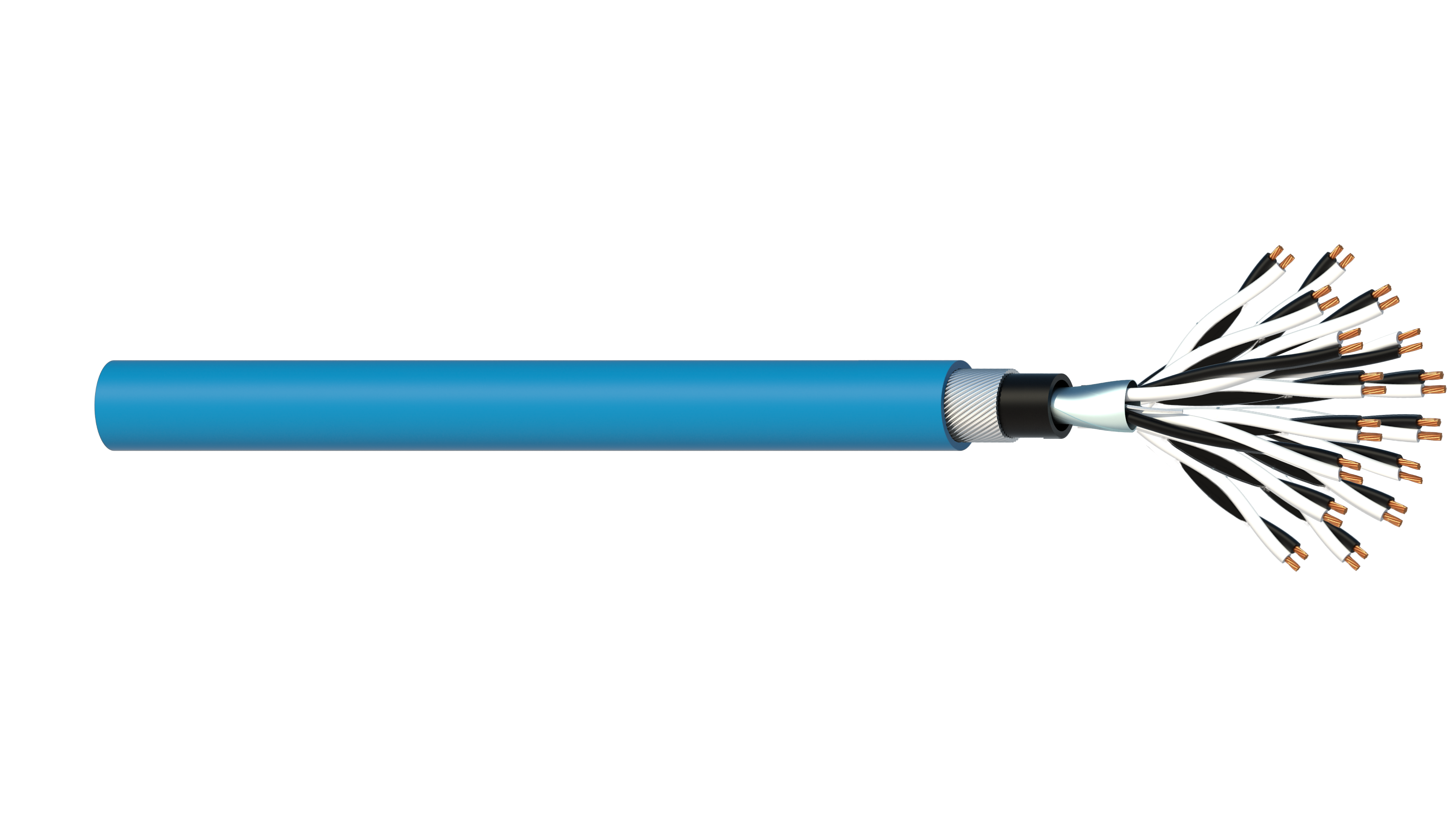 16 Pair 0.5mm2 Cu/PVC/OS/PVC/SWA/PVC Maser Instrumentation Cable - Blue Sheath