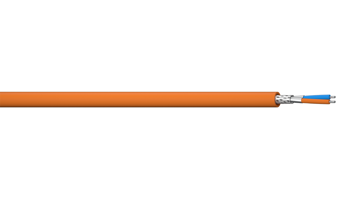 1PR 18AWG Overall Foil + Braid Fieldbus Cable - Orange Sheath