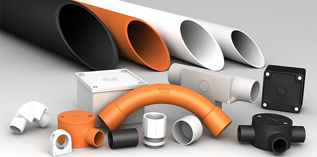 Conduit Products in Orange White and Black