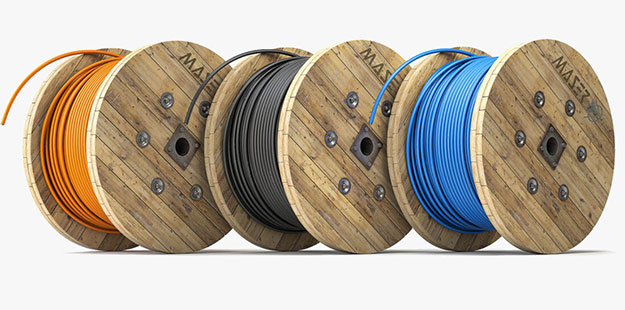 Copper Cable Reels with Maser branding