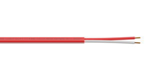 2 Core 0.75mm2 PVC/PVC Flat Easy Strip Fire Alarm Cable - Red w/ White Stripe Sheath