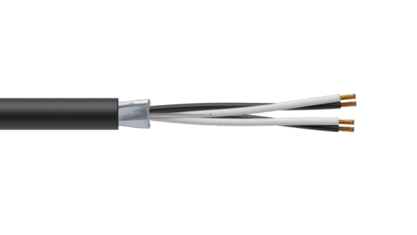 2 Pair 0.5mm2 Cu/PVC/OS/PVC Maser Instrumentation Cable - Black Sheath