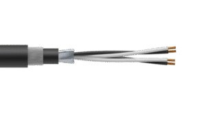 2 Pair 0.5mm2 Cu/PVC/OS/PVC/SWA/PVC Maser Instrumentation Cable - Black Sheath
