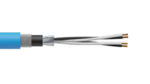 2 Pair 0.5mm2 Cu/PVC/OS/PVC/SWA/PVC Maser Instrumentation Cable - Blue Sheath
