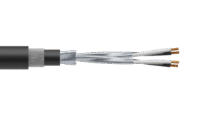 2 Pair 0.5mm2 Cu/PVC/ISOS/PVC/SWA/PVC Maser Instrumentation Cable - Black Sheath