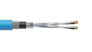 2 Pair 0.5mm2 Cu/PVC/ISOS/PVC/SWA/PVC Maser Instrumentation Cable - Blue Sheath