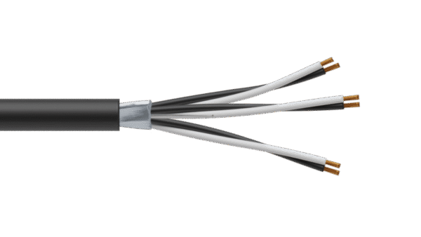 3 Pair 0.5mm2 Cu/PVC/OS/PVC Maser Instrumentation Cable - Black Sheath