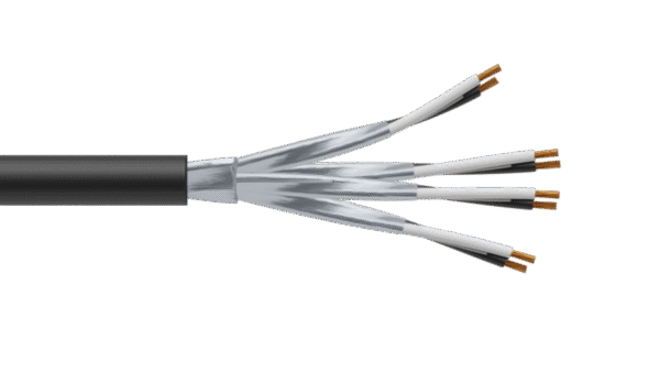4 Pair 0.5mm2 Cu/PVC/ISOS/PVC Maser Instrumentation Cable - Black Sheath