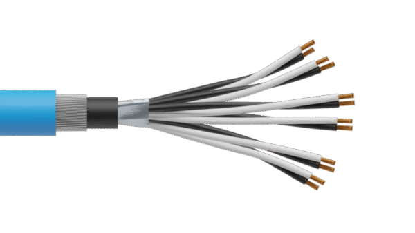 6 Pair 0.5mm2 Cu/PVC/OS/PVC/SWA/PVC Maser Instrumentation Cable - Blue Sheath