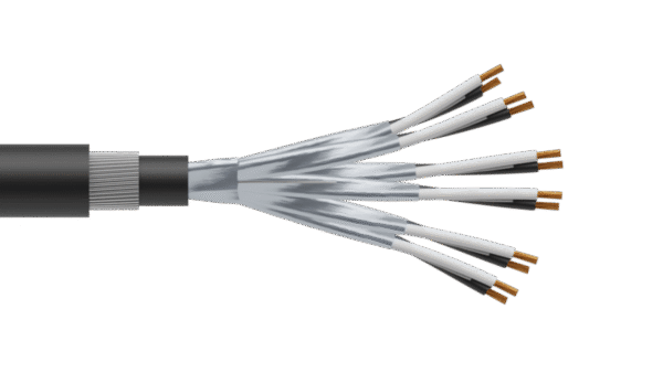 6 Pair 0.5mm2 Cu/PVC/ISOS/PVC/SWA/PVC Maser Instrumentation Cable - Black Sheath