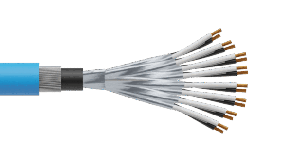 8 Pair 0.5mm2 Cu/PVC/ISOS/PVC/SWA/PVC Maser Instrumentation Cable - Blue Sheath