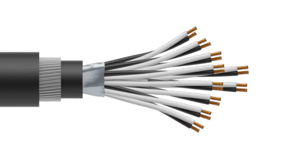 10 Pair 0.5mm2 Cu/PVC/OS/PVC/SWA/PVC Maser Instrumentation Cable - Black Sheath