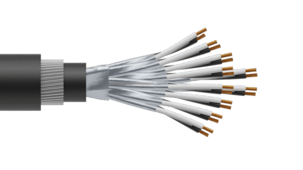 10 Pair 0.5mm2 Cu/PVC/ISOS/PVC/SWA/PVC Maser Instrumentation Cable - Black Sheath