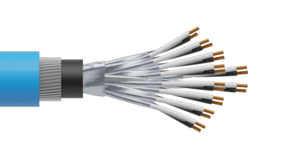 10 Pair 0.5mm2 Cu/PVC/ISOS/PVC/SWA/PVC Maser Instrumentation Cable - Blue Sheath