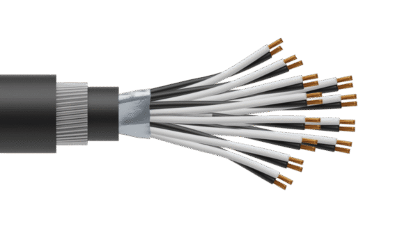 12 Pair 0.5mm2 Cu/PVC/OS/PVC/SWA/PVC Maser Instrumentation Cable - Black Sheath