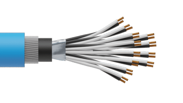 12 Pair 0.5mm2 Cu/PVC/OS/PVC/SWA/PVC Maser Instrumentation Cable - Blue Sheath