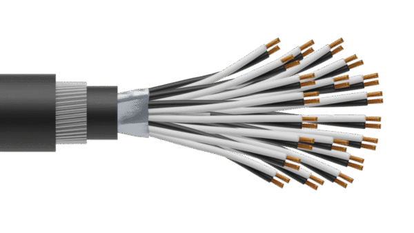 20 Pair 0.5mm2 Cu/PVC/OS/PVC/SWA/PVC Maser Instrumentation Cable - Black Sheath