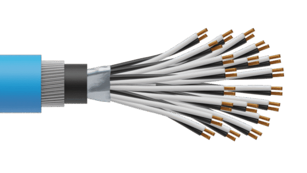 20 Pair 0.5mm2 Cu/PVC/OS/PVC/SWA/PVC Maser Instrumentation Cable - Blue Sheath