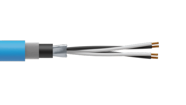 2 Pair 1.5mm2 Cu/PVC/OS/PVC/SWA/PVC Maser Instrumentation Cable - Blue Sheath
