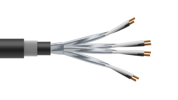 4 Pair 1.5mm2 Cu/PVC/ISOS/PVC/SWA/PVC Maser Instrumentation Cable - Black Sheath