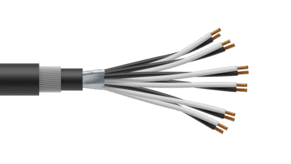 6 Pair 1.5mm2 Cu/PVC/OS/PVC/SWA/PVC Maser Instrumentation Cable - Black Sheath