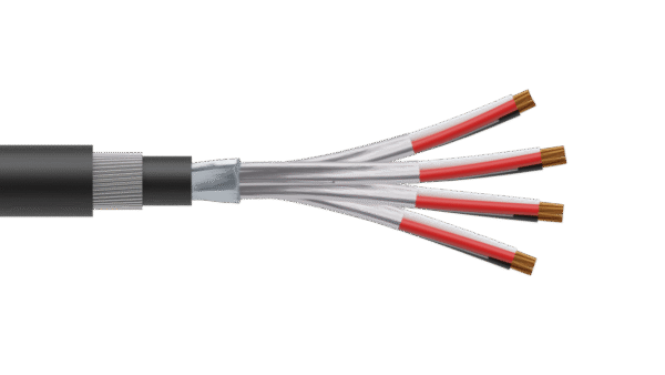 4 Triad 1.5mm2 Cu/PVC/ISOS/PVC/SWA/PVC Maser Instrumentation Cable - Black Sheath