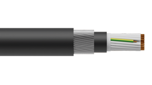 40C+E 1.5mm2 Cu/PVC/PVC/SWA/PVC 0.6/1kV Control Cable - Black Sheath