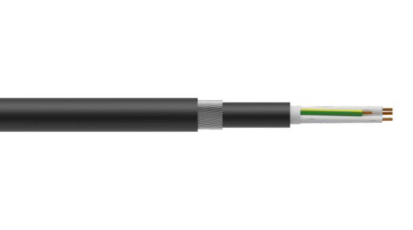 4C+E 2.5mm2 Cu/PVC/PVC/SWA/PVC 0.6/1kV Control Cable - Black Sheath