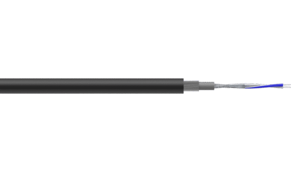 1PR 24AWG Overall Foil + Braid SWA RS-485 Cable - Black LSZH
