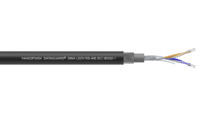 2PR 24AWG Overall Foil + Braid SWA RS-485 Cable - Black LSZH