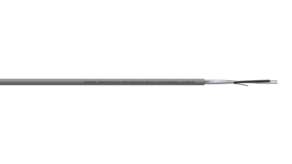 1PR 22AWG Overall Foil Shield Audio & Control Cable - Grey PVC